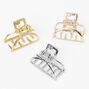 Mixed Metal Small Hair Claw Set - 3 Pack,