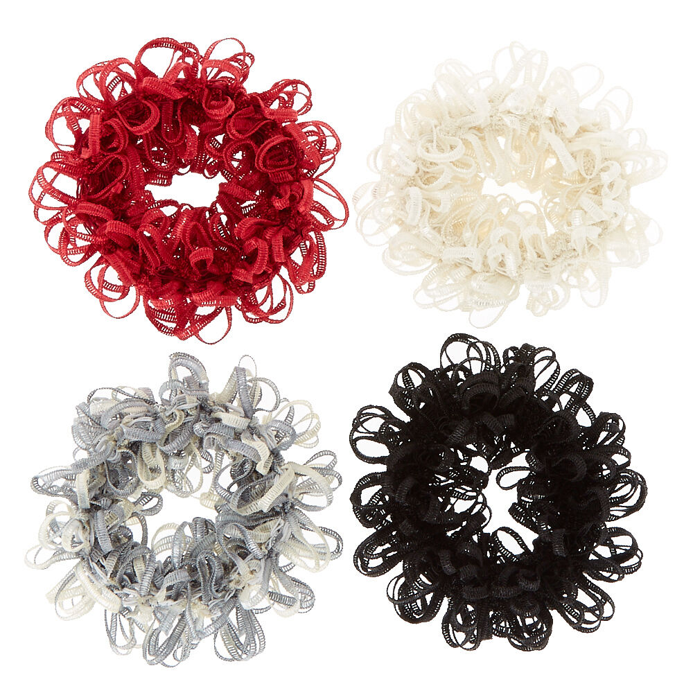Small Fall Fun Looped Hair Scrunchies - 4 Pack | Claire's