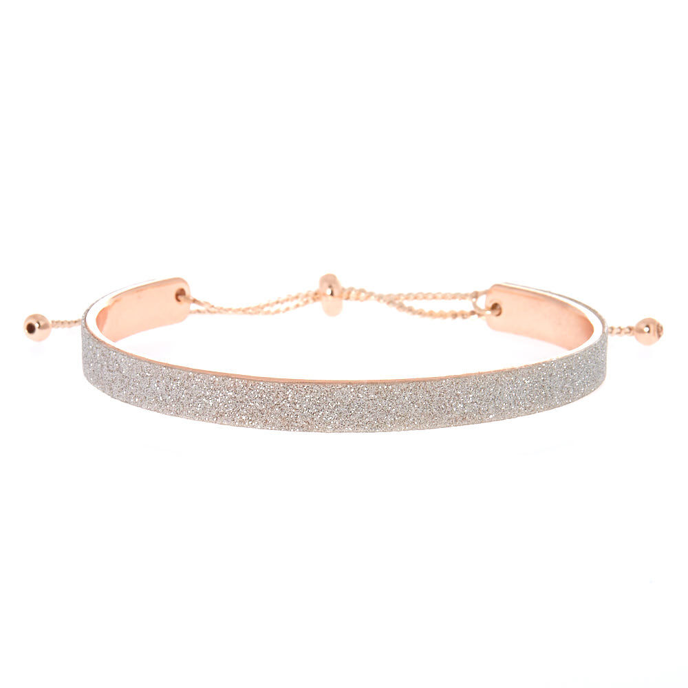 Silver Glitter Cuff Bracelet,