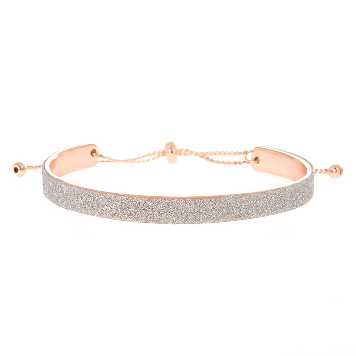 Silver Glitter Cuff Bracelet,