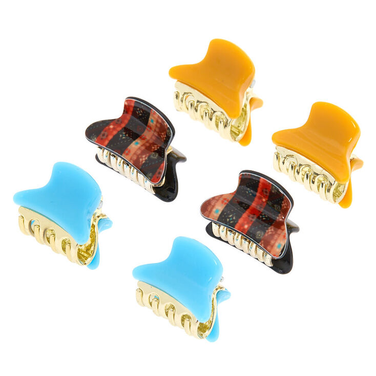 Boho Aztec Solid Mini Hair Claws - 6 Pack,