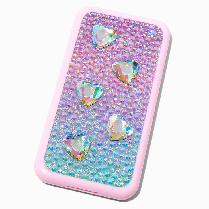 Crystal Heart Cellphone Makeup Palette - Pink,