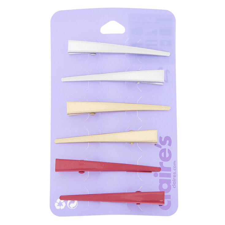 Claire's Lot de 6 barrettes à cheveux pailletées motif uni