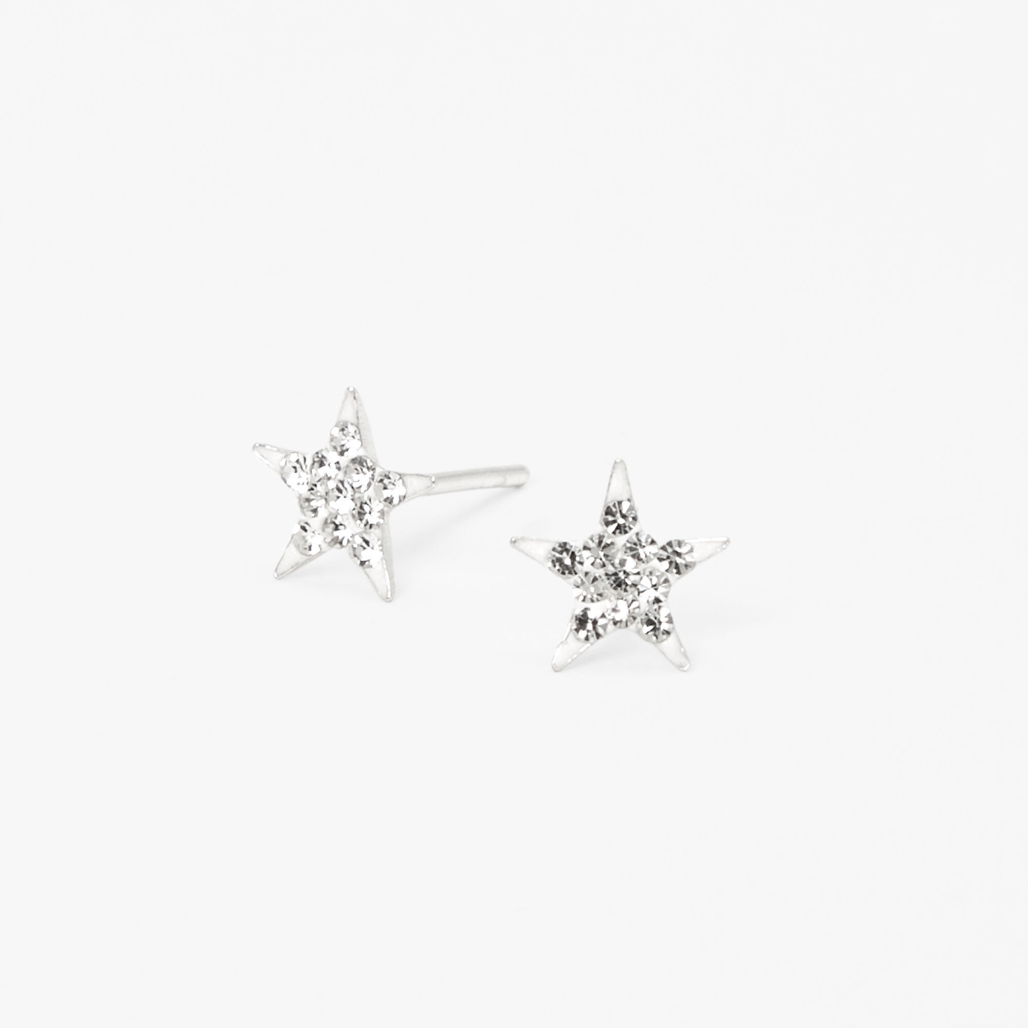 View Claires Crystal Star Stud Earrings Silver information