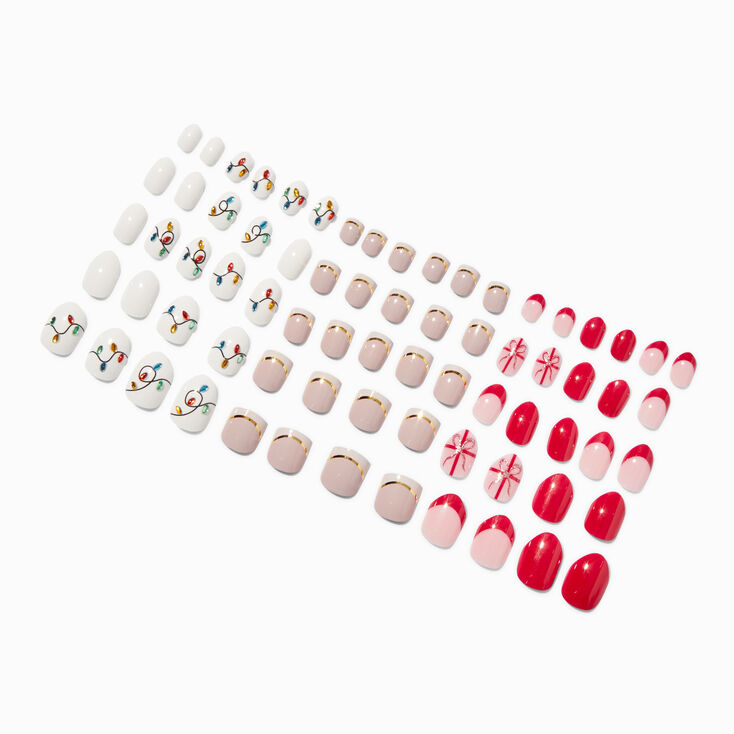 Holiday Mixed Press On Vegan Faux Nail Set - 3 Pack,