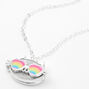 Collier &agrave; pendentif avec m&eacute;daillon Cam la chatte couleur argent&eacute;e,