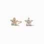 C LUXE by Claire&#39;s 18kt Gold Plated Cubic Zirconia Flower Stud Earrings,