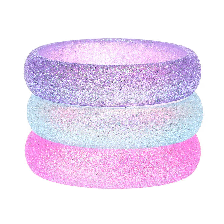 Claire&#39;s Club Glitter Bangle Bracelets - 3 Pack,