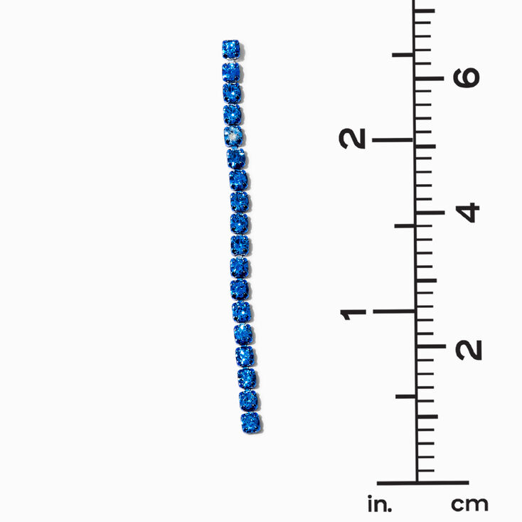 Pendantes 6,5&nbsp;cm colonne de strass bleu cobalt,