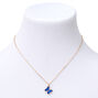Butterfly Birthstone 16&quot; Gold Pendant Necklace - February,