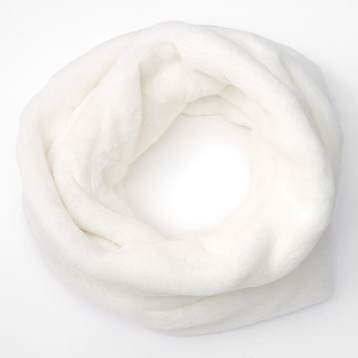 Claire's Écharpe infinie en fausse fourrure - Blanc