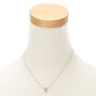 Silver Stone Initial Pendant Necklace - X,