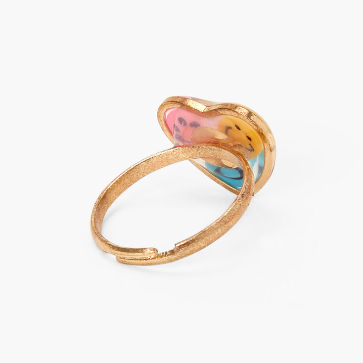 Rose Gold Happy Face Heart-Shaped Ring