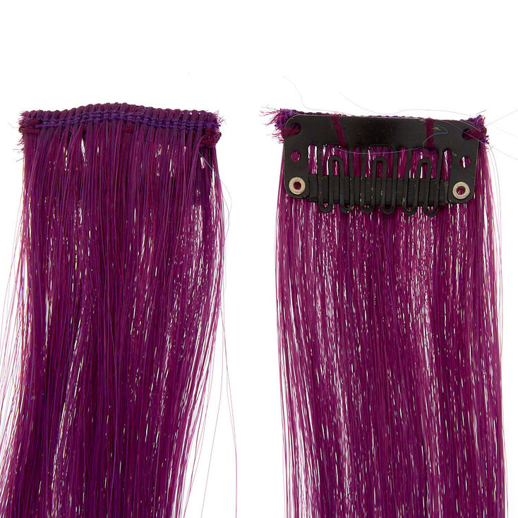 Ombre Faux Hair Clip In Extensions - Purple, 2 Pack,