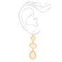 Gold &amp; Pink Druzy Stone 2&quot; Linear Drop Earrings,