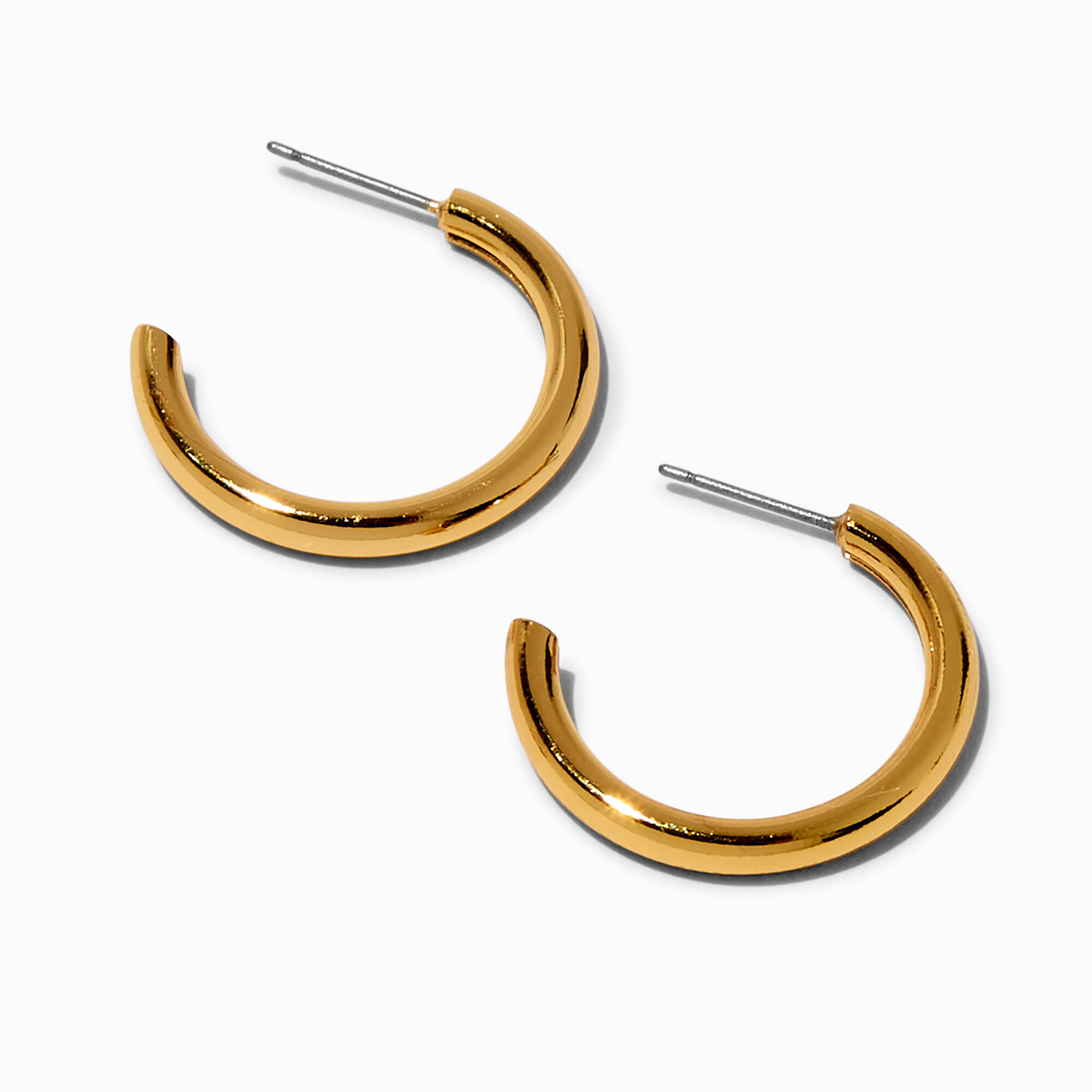 View C Luxe By Claires 18K Gold Plated 20MM Post Back Hoop Earrings Yellow information