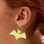 Yellow Pterodactyl Dinosaur Drop Earrings,