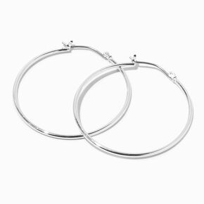 Silver-tone 40mm Hoop Earrings,