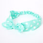 Polka Dot Knotted Bow Headwrap - Mint,