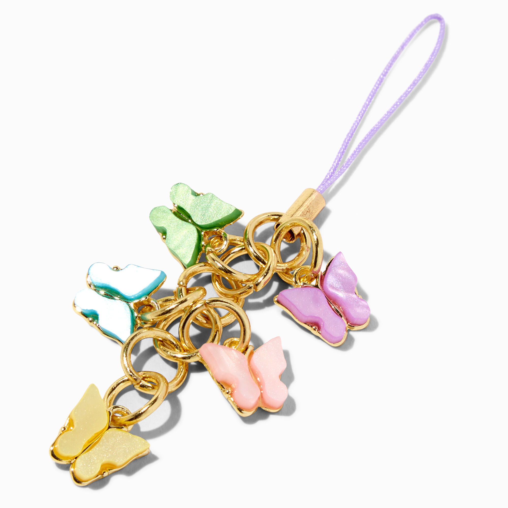 Claire's Breloque de portable papillons couleur nacrée