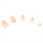 Lot de 24 faux ongles autocollants french manucure bleus &agrave; paillettes effet ombr&eacute;,