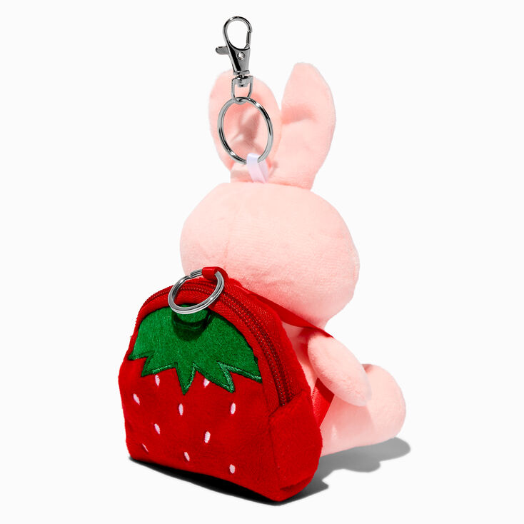 Bunny Strawberry Mini Backpack Keychain