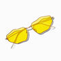 Lunettes ovales ondul&eacute;es jaunes,