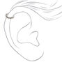 Silver-tone Twisted Crystal Cartilage Hoop Earrings - 3 Pack,
