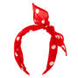 Polka Dot Knotted Bow Headband - Red,