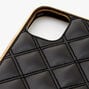 Black Quilted Phone Case with Gold Chain - Fits iPhone 11,