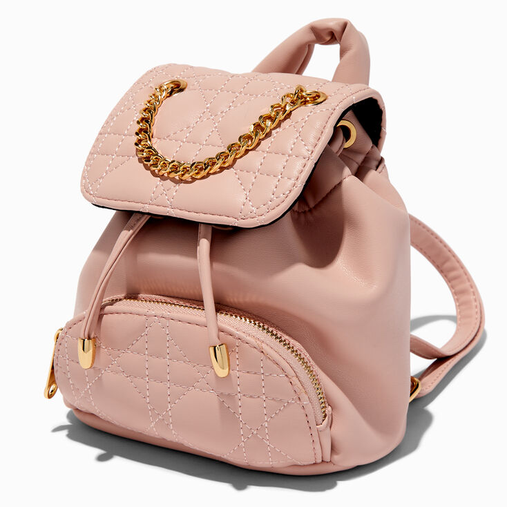 Petit sac &agrave; dos matelass&eacute; rose mauve,