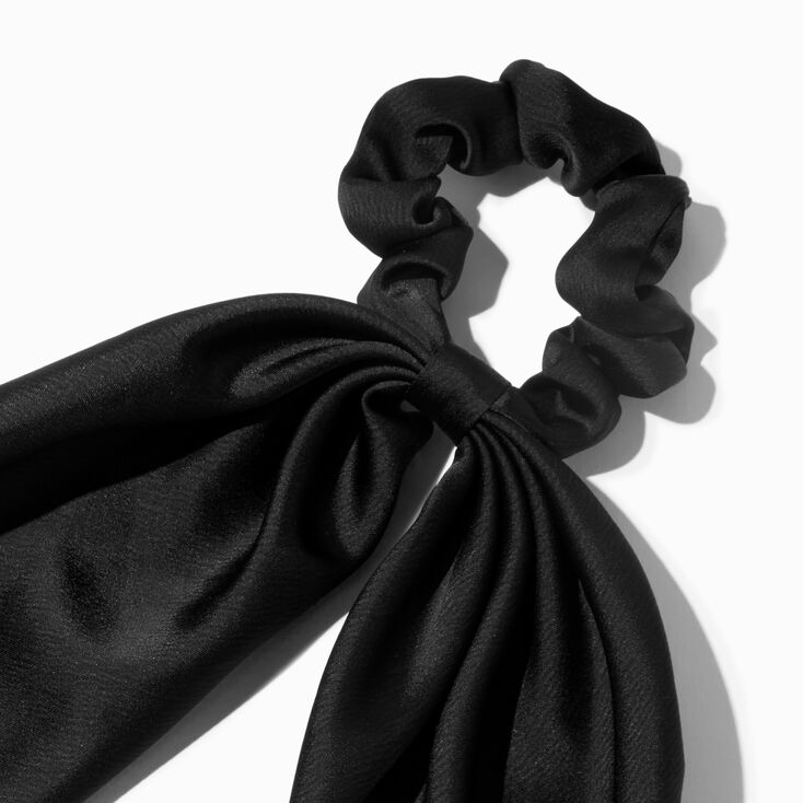 Small Black Hair Scrunchie Scarf,