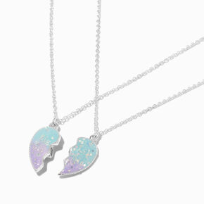 Best Friends Big Sis &amp; Lil Sis Split Heart Pendant Necklaces - 2 Pack,