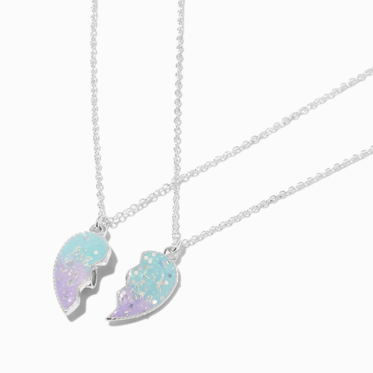 Best Friends Big Sis &amp; Lil Sis Split Heart Pendant Necklaces - 2 Pack,