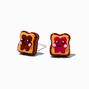 Sterling Silver Peanut Butter and Jelly Sandwich Stud Earrings,