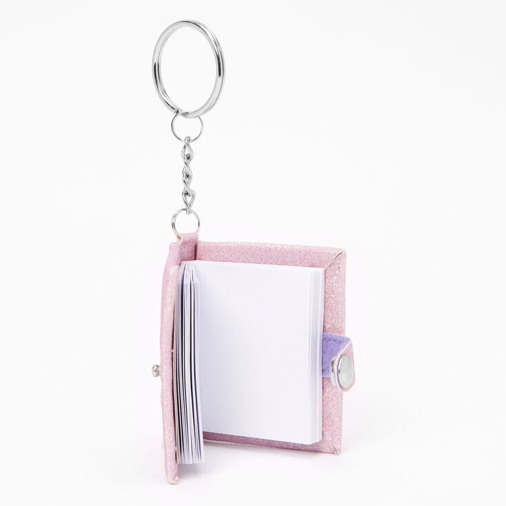 Glitter Initial Mini Diary Keychain - S,