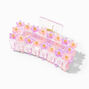 Large Clear Floral Rectangular Hair Claw,