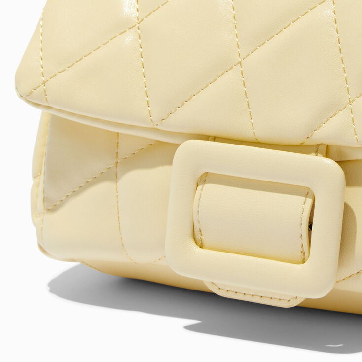Quilted Yellow Puffy Shoulder Bag,