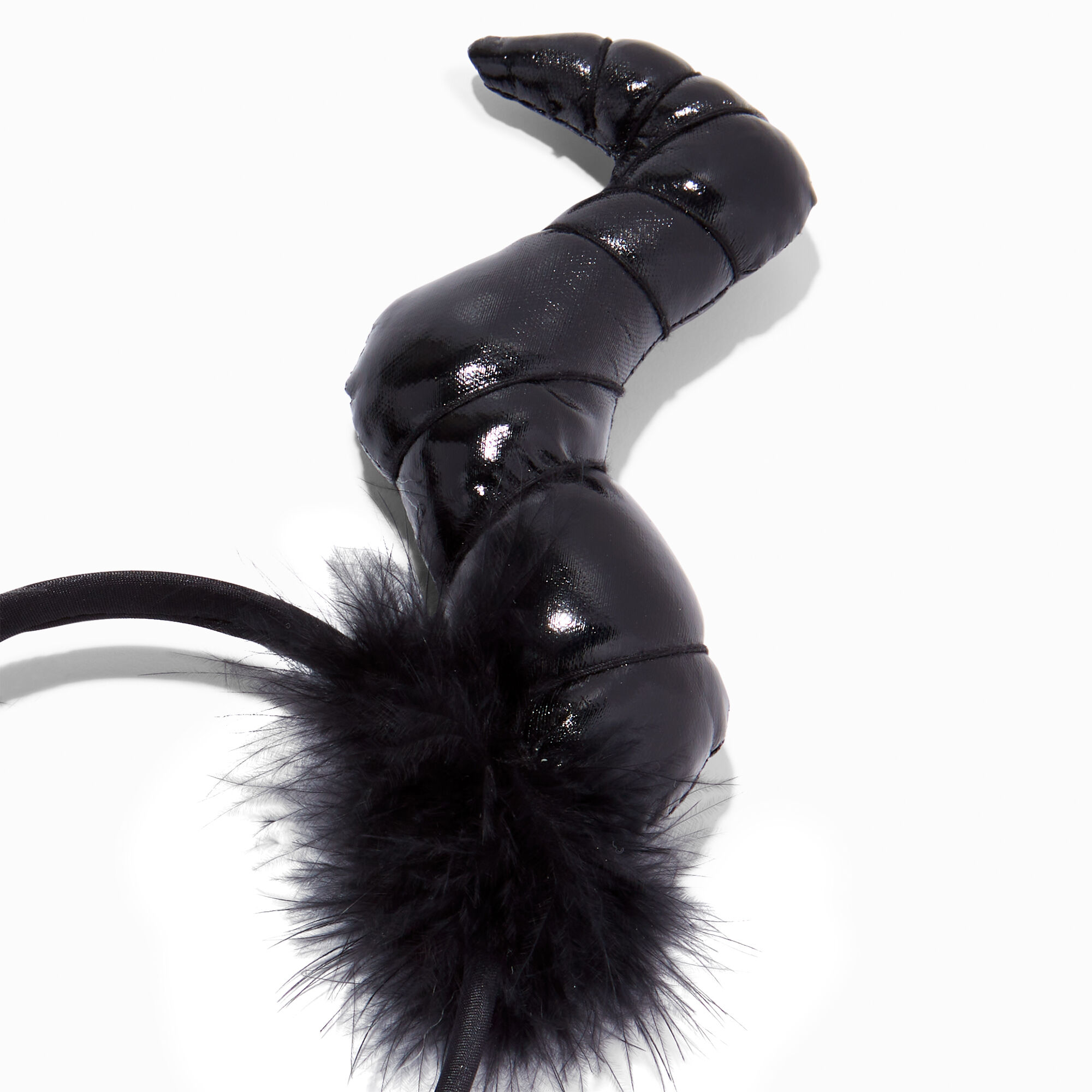 Black Witch Horns Feather Headband,