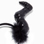 Black Witch Horns Feather Headband,