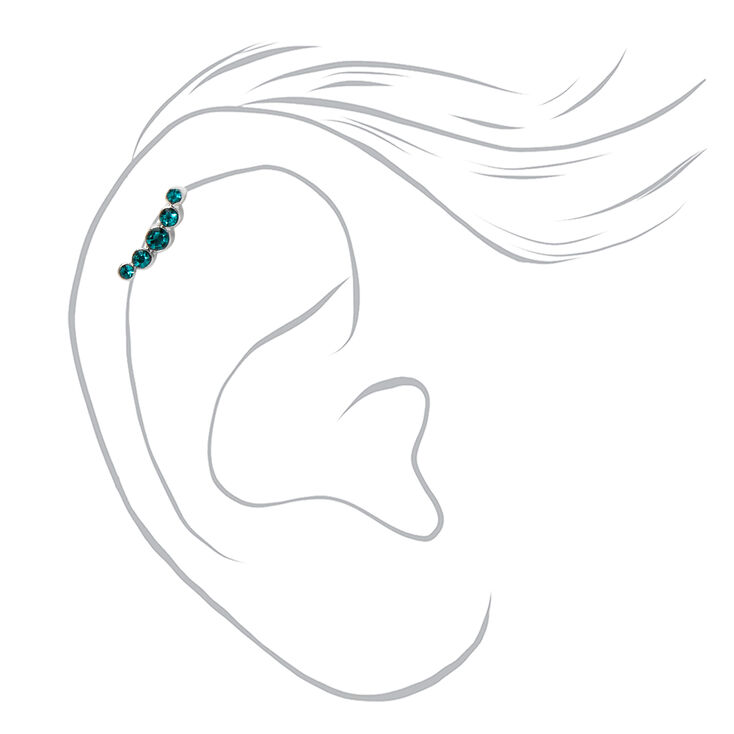 Teal And Black Mixed Helix Earrings - 3 Pack,