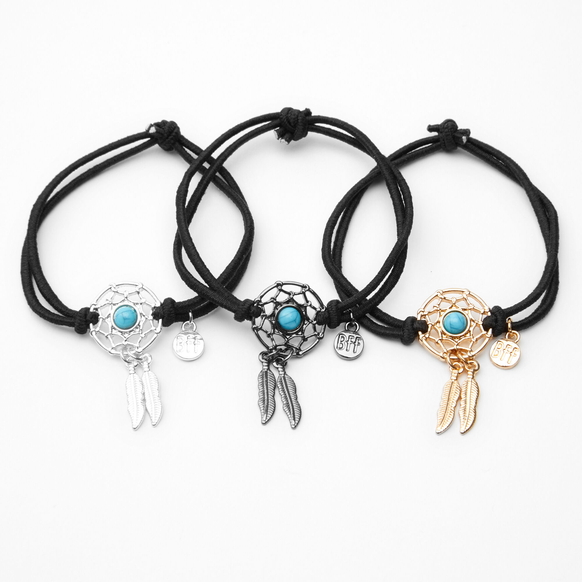 Mixed Metal Dreamcatcher Stretch Friendship Bracelets - 3 Pack,