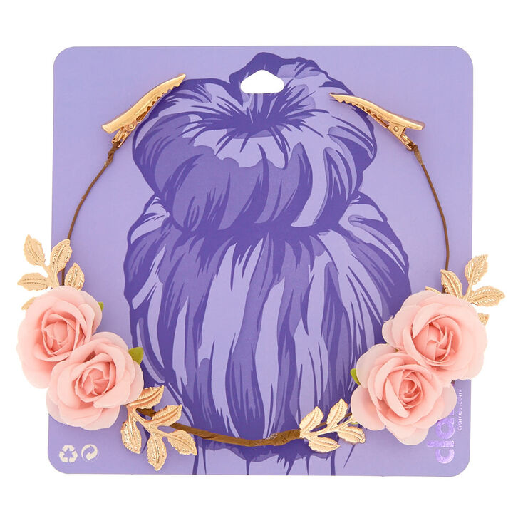 Rose Flower Hair Swag - Blush,