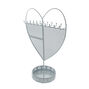 Heart Standing Jewellery Holder - White,