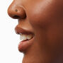 20G Gold-tone Titanium Cubic Zirconia Beaded Flower Nose Stud,