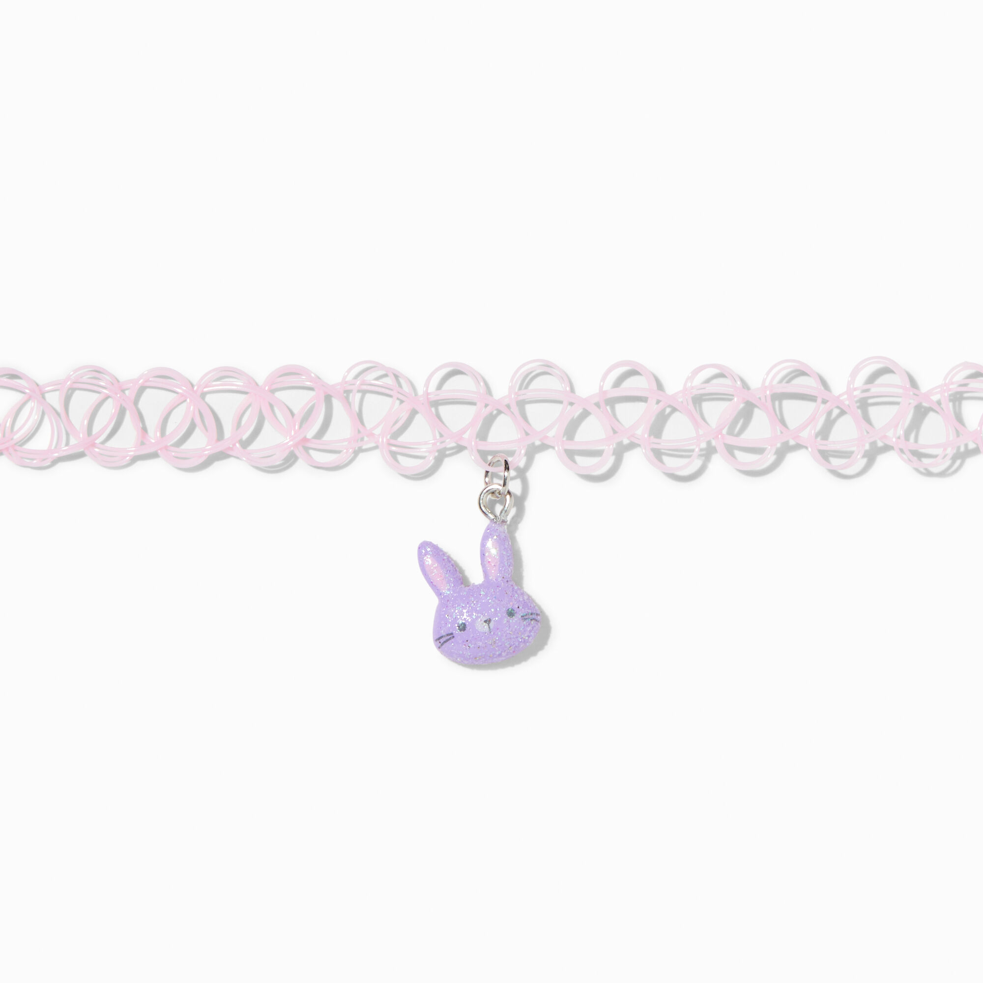 Claire's Club Bunny Charm Tattoo Choker Necklace,