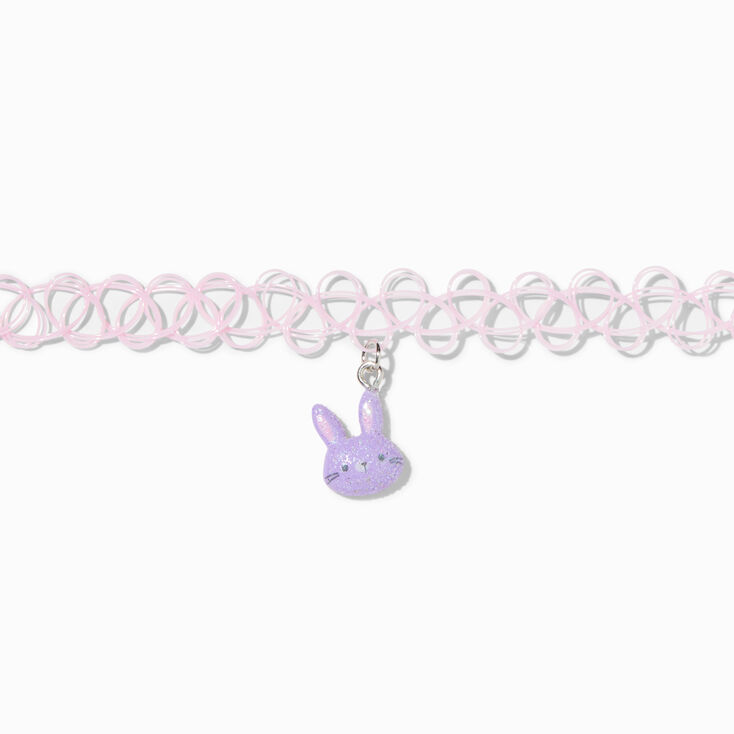 Claire&#39;s Club Bunny Charm Tattoo Choker Necklace,
