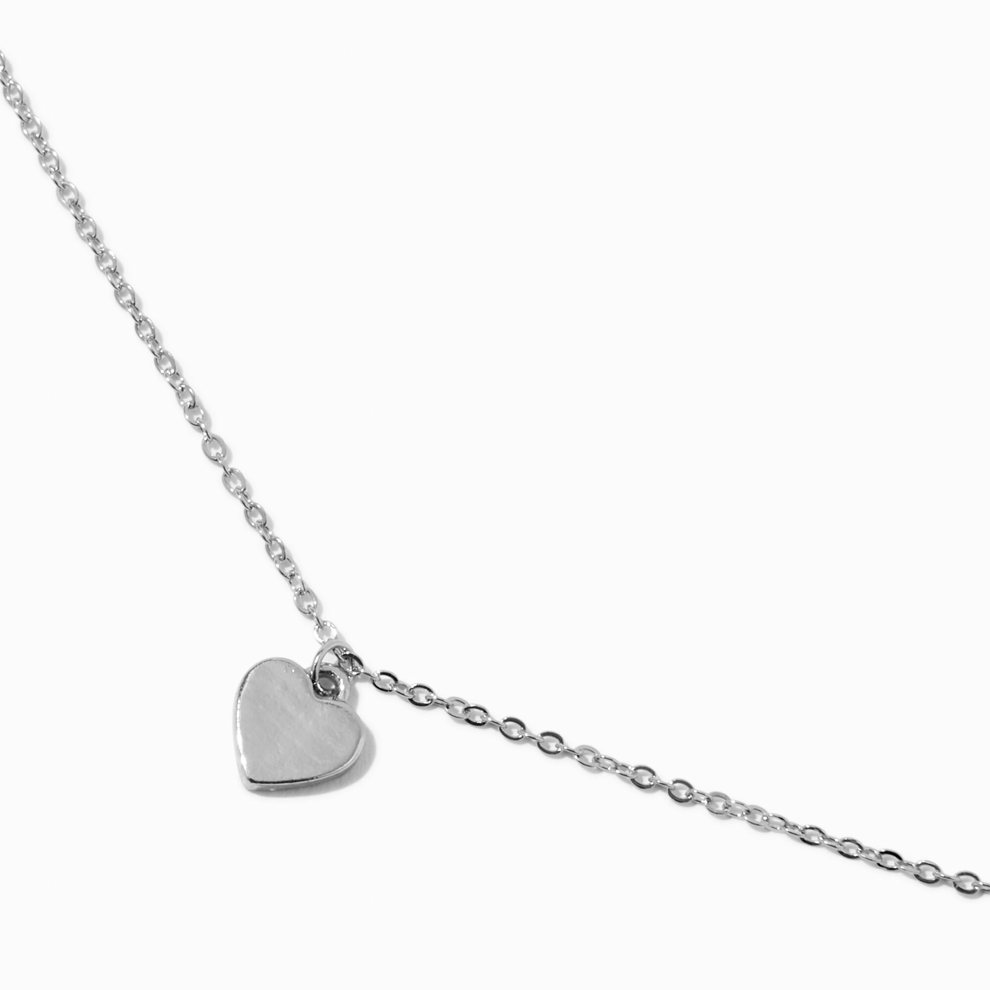 Silver-tone Heart Pendant Necklace,