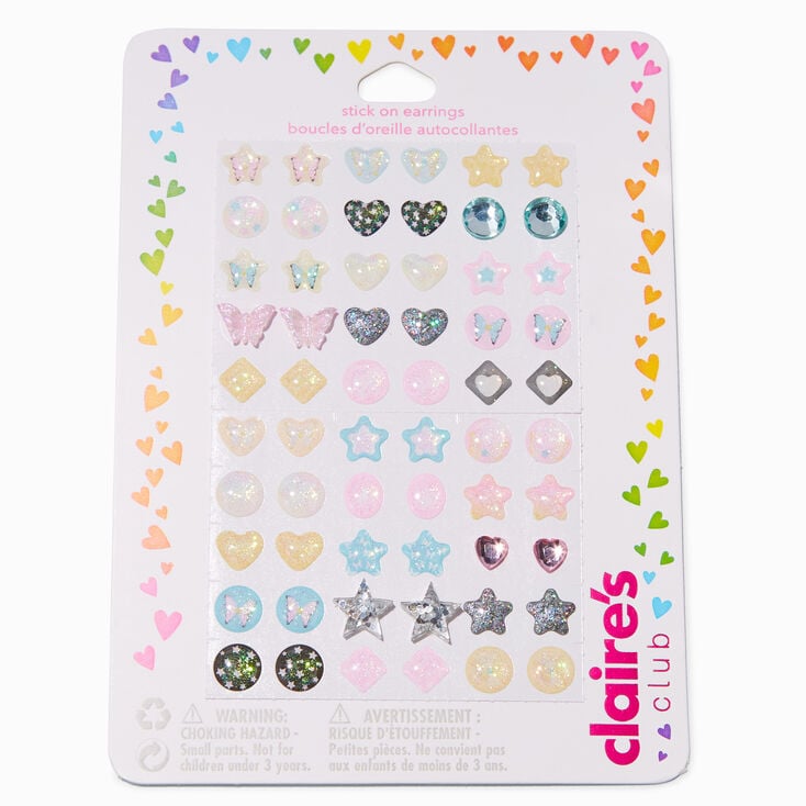 Claire&#39;s Club Fairy Stick On Earrings - 30 Pack,