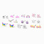 Silver Butterfly Love Mixed Stud Earrings &#40;10 Pack&#41;,